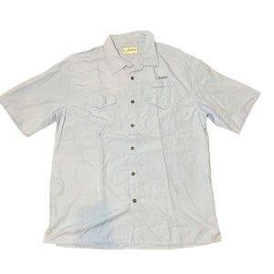 Jawbone Men's Vented Outdoor Button Up Shirt Blue Large